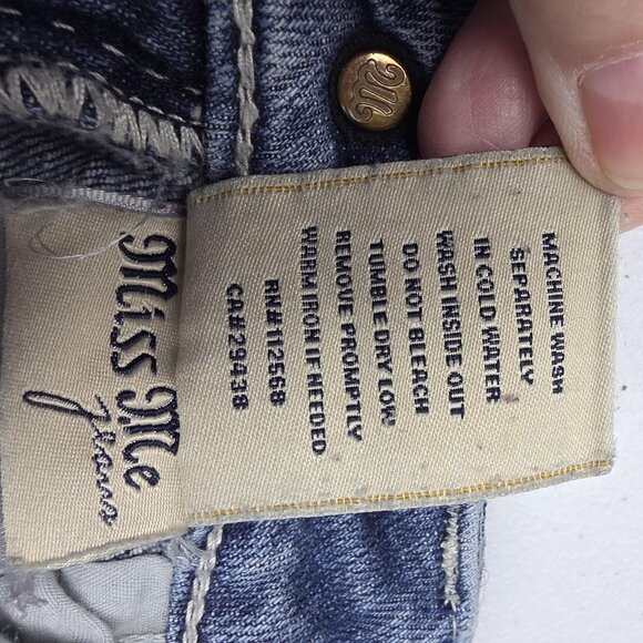 Miss Me Jeans Womens 28 Light Wash Bootcut Embroidered Back Distressed JE1205BL - Picture 12 of 16